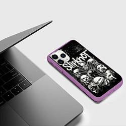 Чехол iPhone 11 Pro матовый Slipknot Black, цвет: 3D-фиолетовый — фото 2