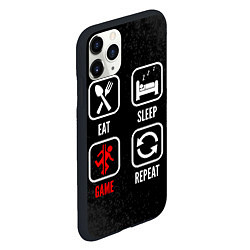 Чехол iPhone 11 Pro матовый Eat, sleep, Portal, repeat, цвет: 3D-черный — фото 2