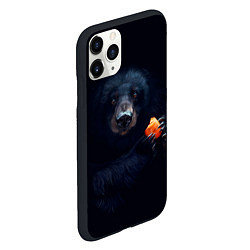 Чехол iPhone 11 Pro матовый Медведь с морковкой, цвет: 3D-черный — фото 2