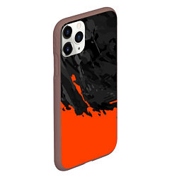 Чехол iPhone 11 Pro матовый Black & Orange, цвет: 3D-коричневый — фото 2