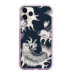 Чехол iPhone 11 Pro матовый Japan carp, цвет: 3D-розовый