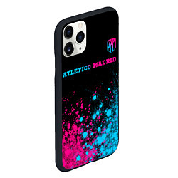 Чехол iPhone 11 Pro матовый Atletico Madrid - neon gradient: символ сверху, цвет: 3D-черный — фото 2