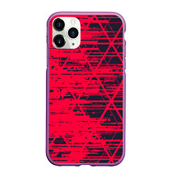 Чехол iPhone 11 Pro матовый Black & Red, цвет: 3D-фиолетовый