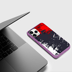 Чехол iPhone 11 Pro матовый Абстрактные брызги, цвет: 3D-фиолетовый — фото 2