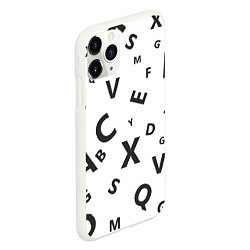 Чехол iPhone 11 Pro матовый Английский алфавит, цвет: 3D-белый — фото 2