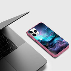 Чехол iPhone 11 Pro матовый Спящий космос, цвет: 3D-малиновый — фото 2