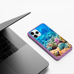 Чехол iPhone 11 Pro матовый Дно морское, цвет: 3D-фиолетовый — фото 2