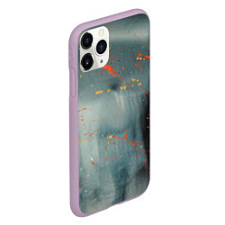 Чехол iPhone 11 Pro матовый Абстрактное множество костюмов в тумане и краски, цвет: 3D-сиреневый — фото 2