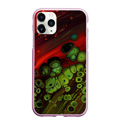 Чехол iPhone 11 Pro матовый Абстрактные красный песок и зелёные камни