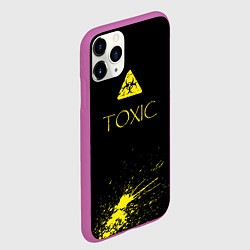 Чехол iPhone 11 Pro матовый TOXIC - Биологическая опасность, цвет: 3D-фиолетовый — фото 2