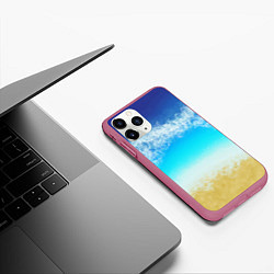 Чехол iPhone 11 Pro матовый Sea lagoon, цвет: 3D-малиновый — фото 2