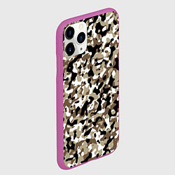 Чехол iPhone 11 Pro матовый Камуфляж зимний лес - мелкий, цвет: 3D-фиолетовый — фото 2