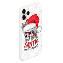 Чехол iPhone 11 Pro матовый Santa is not dead, skull in red hat, цвет: 3D-белый — фото 2