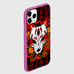 Чехол iPhone 11 Pro матовый Кицунэ японская лиса, цвет: 3D-фиолетовый — фото 2