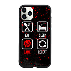 Чехол iPhone 11 Pro матовый Eat, sleep, Gears of War, repeat