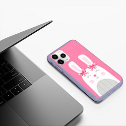 Чехол iPhone 11 Pro матовый Миссис кролик, цвет: 3D-светло-сиреневый — фото 2