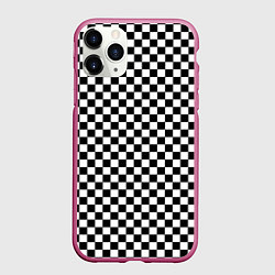 Чехол iPhone 11 Pro матовый Шахматное пано, цвет: 3D-малиновый