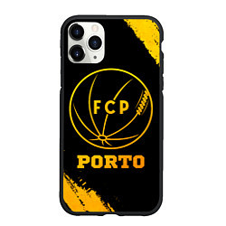 Чехол iPhone 11 Pro матовый Porto - gold gradient, цвет: 3D-черный