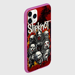 Чехол iPhone 11 Pro матовый Slipknot rock, цвет: 3D-фиолетовый — фото 2