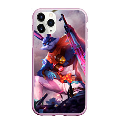 Чехол iPhone 11 Pro матовый Free Fire - Кролик, цвет: 3D-розовый