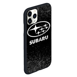 Чехол iPhone 11 Pro матовый Subaru с потертостями на темном фоне, цвет: 3D-черный — фото 2