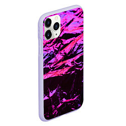 Чехол iPhone 11 Pro матовый Мятая фольга в неоне, цвет: 3D-светло-сиреневый — фото 2