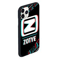 Чехол iPhone 11 Pro матовый Значок Zotye в стиле glitch на темном фоне, цвет: 3D-черный — фото 2