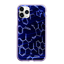 Чехол iPhone 11 Pro матовый Графическая химия, цвет: 3D-светло-сиреневый