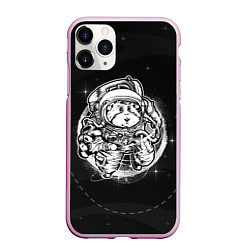Чехол iPhone 11 Pro матовый Хомяк в космосе, цвет: 3D-розовый