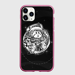 Чехол iPhone 11 Pro матовый Хомяк в космосе, цвет: 3D-малиновый