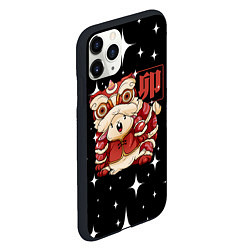 Чехол iPhone 11 Pro матовый Китайский кролик 2023, цвет: 3D-черный — фото 2