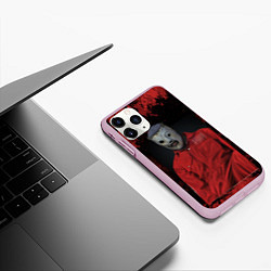 Чехол iPhone 11 Pro матовый Slipknot red & black, цвет: 3D-розовый — фото 2