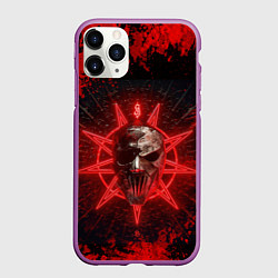 Чехол iPhone 11 Pro матовый Slipknot red satan star, цвет: 3D-фиолетовый