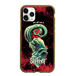 Чехол iPhone 11 Pro матовый Slipknot - козел, цвет: 3D-коричневый