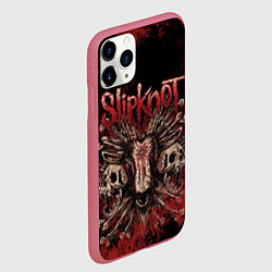 Чехол iPhone 11 Pro матовый Horror Slipknot, цвет: 3D-малиновый — фото 2