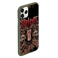Чехол iPhone 11 Pro матовый Slipknot skull, цвет: 3D-темно-зеленый — фото 2