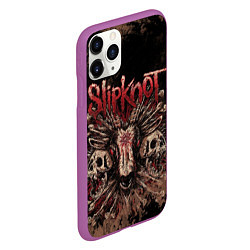 Чехол iPhone 11 Pro матовый Slipknot skull, цвет: 3D-фиолетовый — фото 2