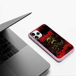 Чехол iPhone 11 Pro матовый Slipknot череп, цвет: 3D-розовый — фото 2