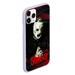 Чехол iPhone 11 Pro матовый Slipknot black & red, цвет: 3D-светло-сиреневый — фото 2