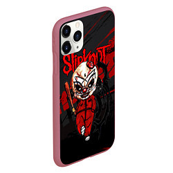 Чехол iPhone 11 Pro матовый Slipknot bloody, цвет: 3D-малиновый — фото 2