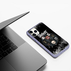 Чехол iPhone 11 Pro матовый Black slipknot, цвет: 3D-светло-сиреневый — фото 2