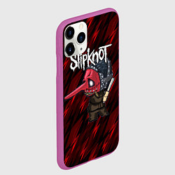 Чехол iPhone 11 Pro матовый Slipknot красные молнии, цвет: 3D-фиолетовый — фото 2
