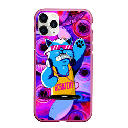 Чехол iPhone 11 Pro матовый DJ Scratchy in pink glasses, цвет: 3D-малиновый