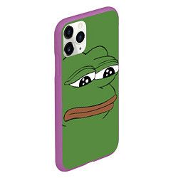 Чехол iPhone 11 Pro матовый Лягушонок Pepe грустит, цвет: 3D-фиолетовый — фото 2