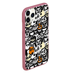 Чехол iPhone 11 Pro матовый Злобные панды, цвет: 3D-малиновый — фото 2