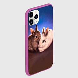 Чехол iPhone 11 Pro матовый Кроличьи нежности, цвет: 3D-фиолетовый — фото 2