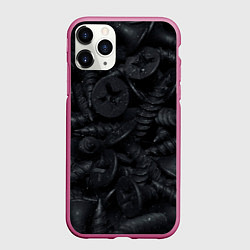 Чехол iPhone 11 Pro матовый Саморезы, цвет: 3D-малиновый