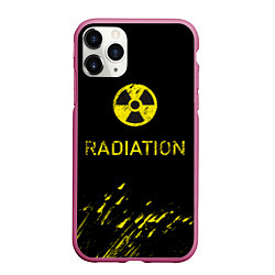 Чехол iPhone 11 Pro матовый Radiation - радиационная опасность, цвет: 3D-малиновый