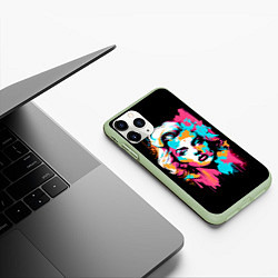 Чехол iPhone 11 Pro матовый Мэрилин Монро - поп арт, цвет: 3D-салатовый — фото 2