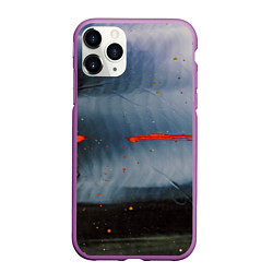 Чехол iPhone 11 Pro матовый Абстрактный синий туман и мазки красок, цвет: 3D-фиолетовый
